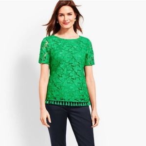 Talbots Green Lace Blouse